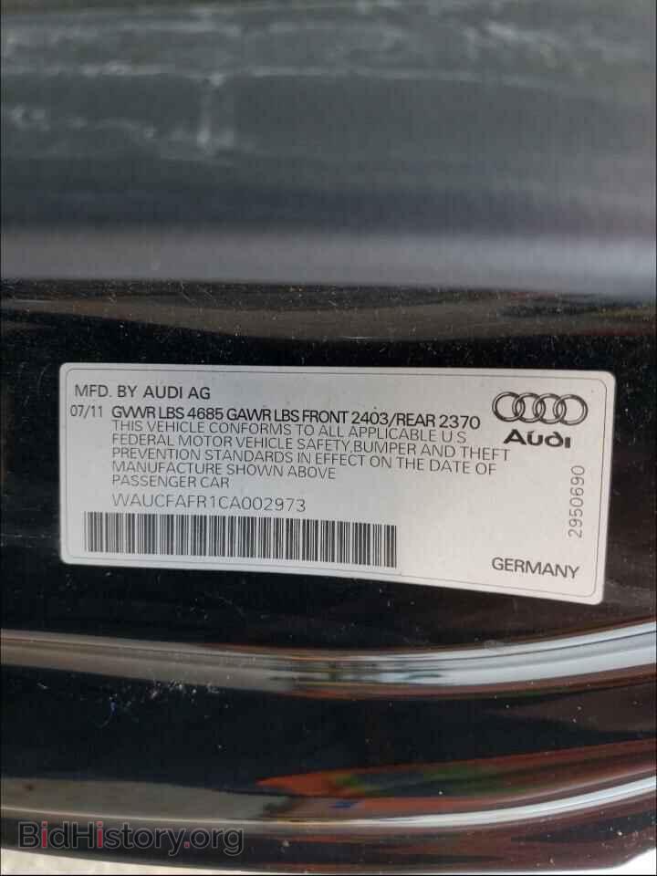 2012 AUDI A5 - VIN: WAUCFAFR1CA002973 - Фото 10
