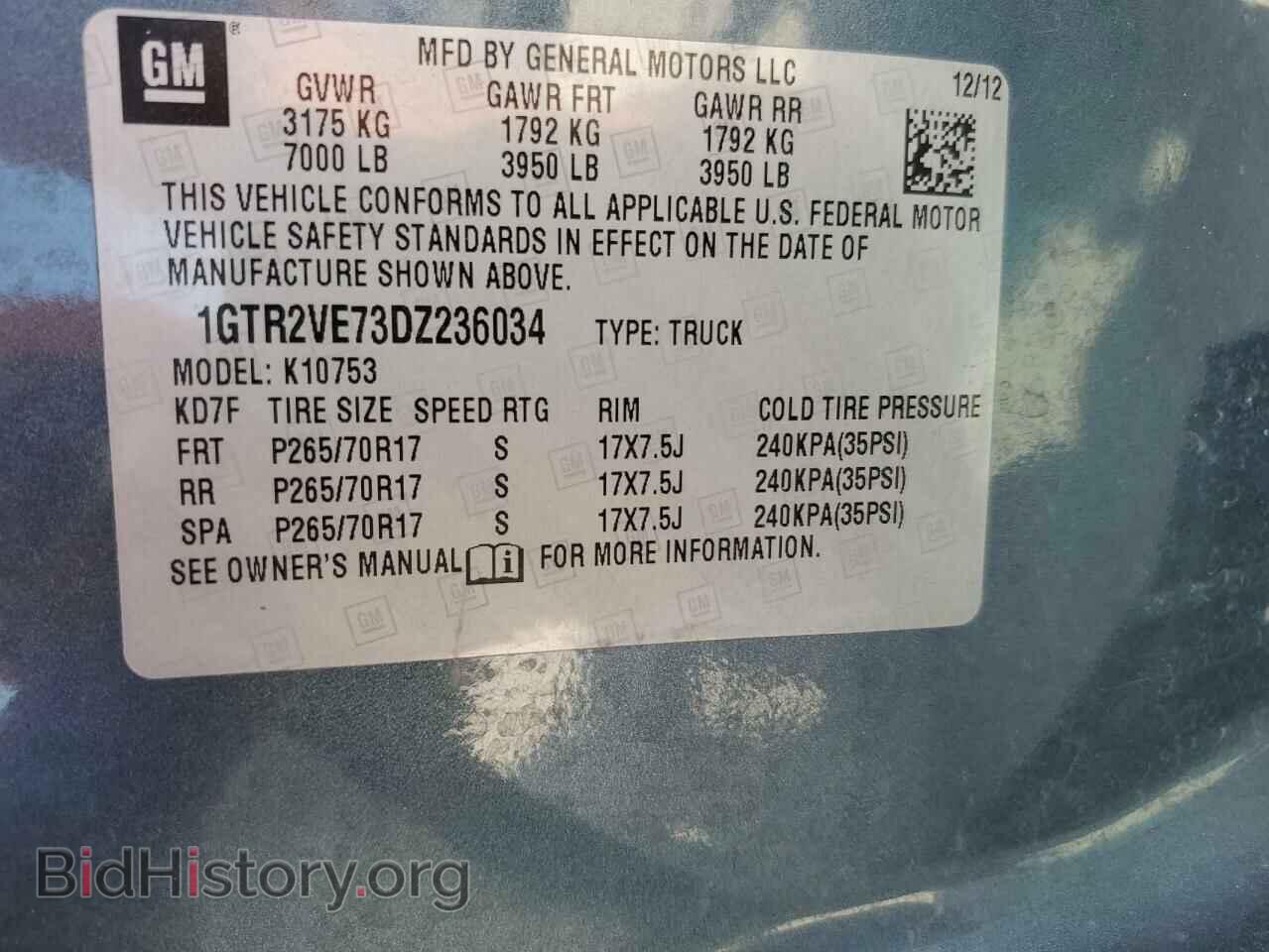 2013 GMC SIERRA - VIN: 1GTR2VE73DZ236034 - Фото 10
