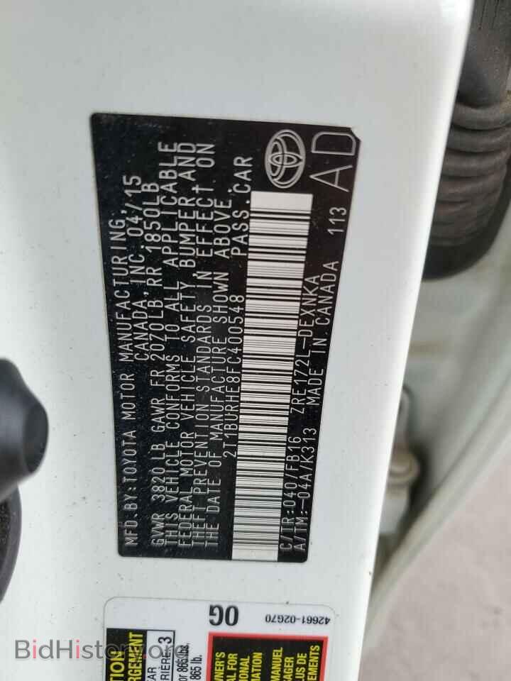 2015 TOYOTA COROLLA - VIN: 2T1BURHE8FC400548 - Фото 12