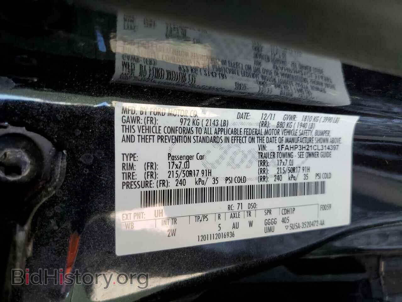 2012 FORD FOCUS - VIN: 1FAHP3H21CL314397 - Photo 12