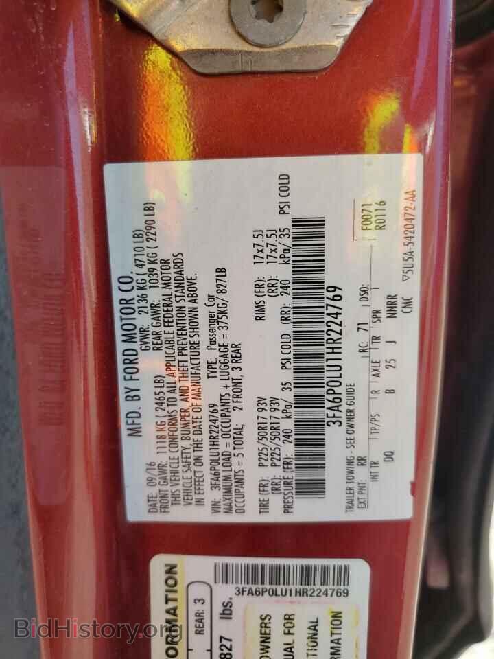 2017 FORD ALL Models - VIN: 3FA6P0LU1HR224769 - Фото 12