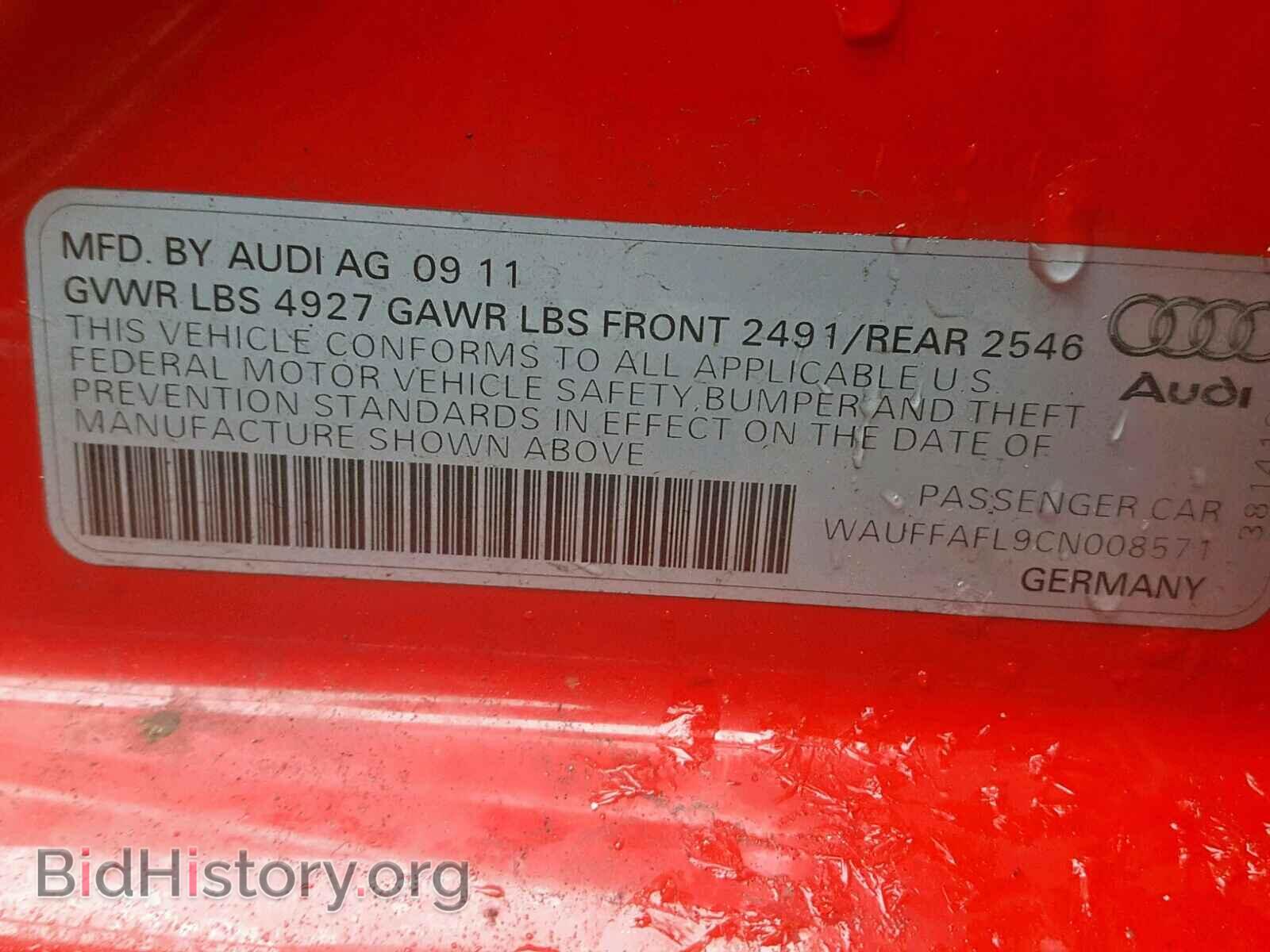 2012 AUDI A4 - VIN: WAUFFAFL9CN008571 - Фото 10