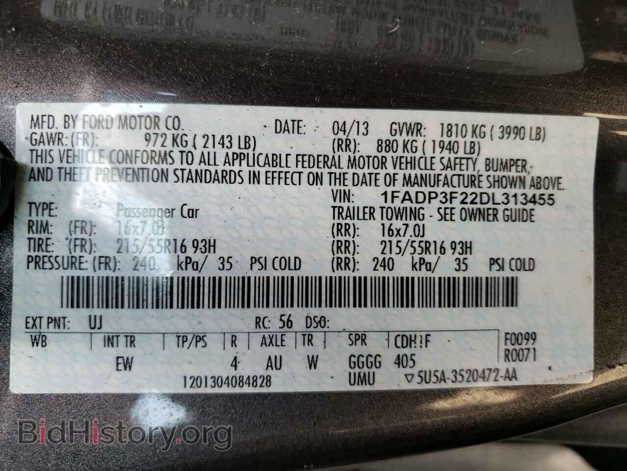 2013 FORD FOCUS - VIN: 1FADP3F22DL313455 - Фото 12