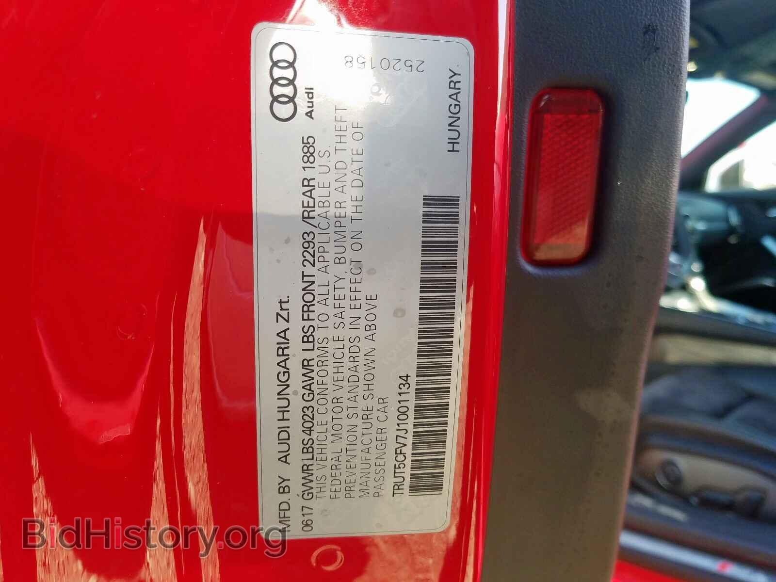 2018 AUDI TT - VIN: TRUT5CFV7J1001134 - Фото 10