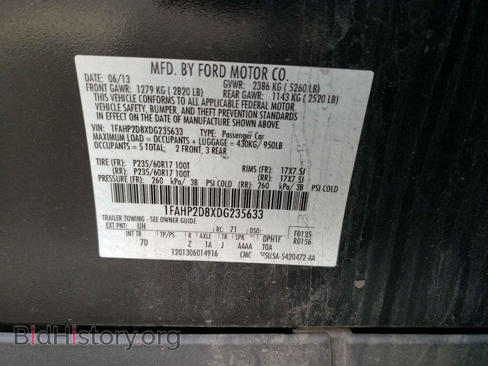 2013 FORD TAURUS - VIN: 1FAHP2D8XDG235633 - Photo 10