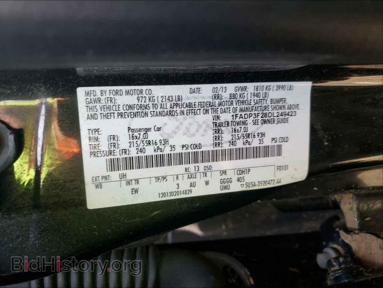 2013 FORD FOCUS - VIN: 1FADP3F28DL249423 - Фото 10