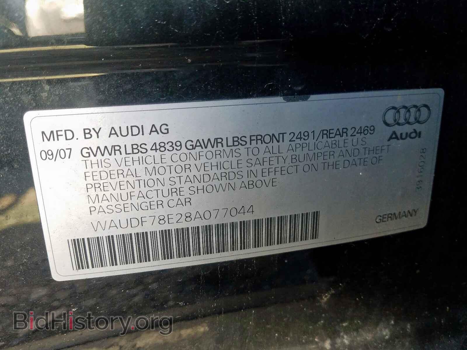 2008 AUDI A4 - VIN: WAUDF78E28A077044 - Photo 10