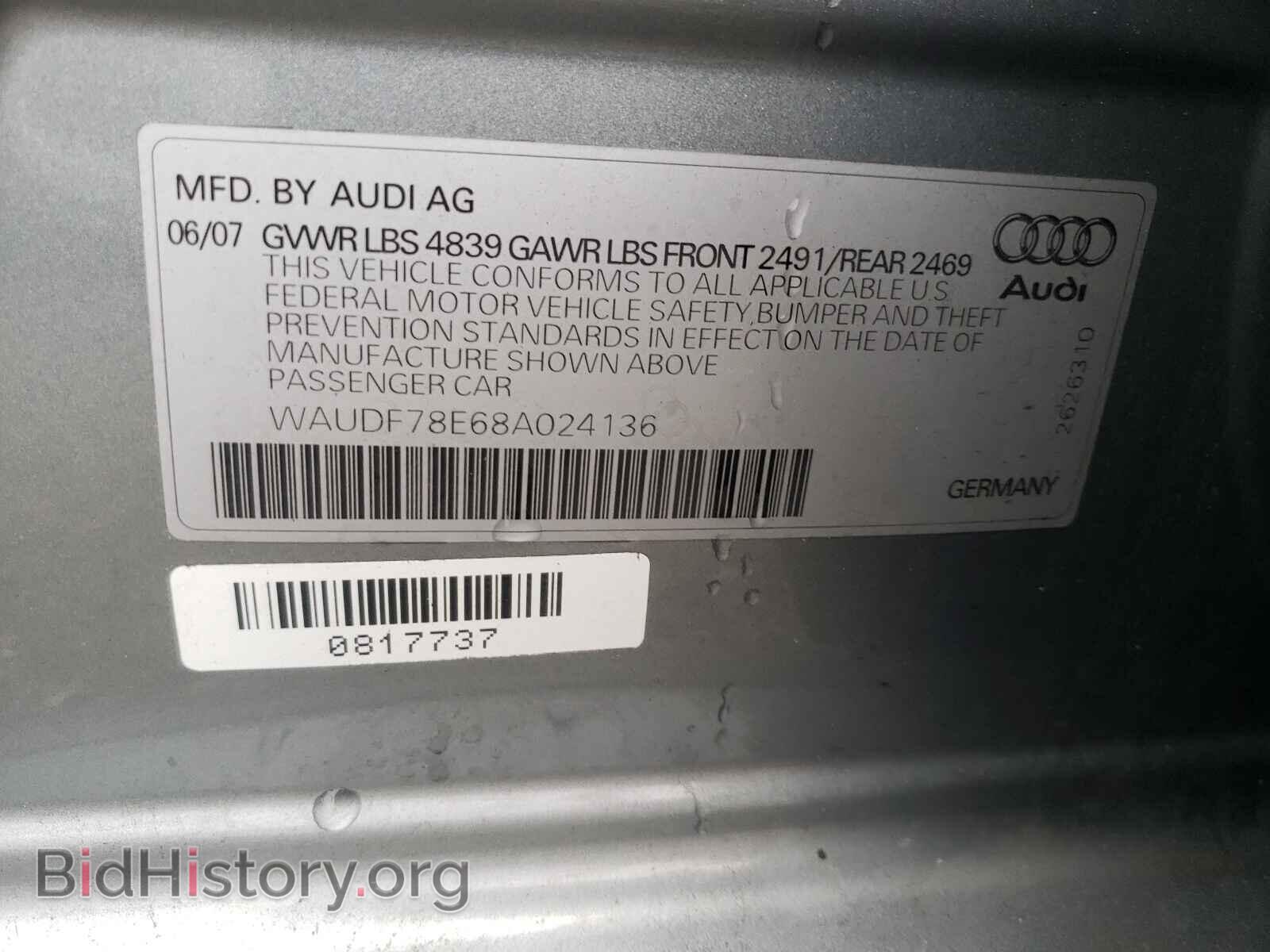 2008 AUDI A4 - VIN: WAUDF78E68A024136 - Photo 10