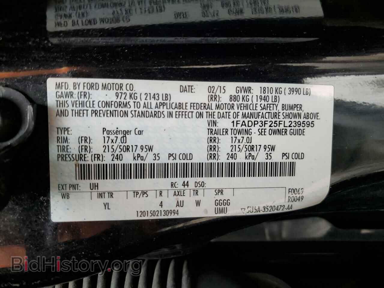 2015 FORD FOCUS - VIN: 1FADP3F25FL239595 - Фото 12