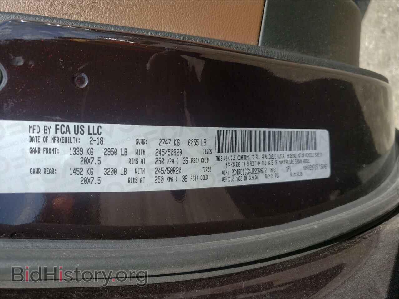 2018 CHRYSLER PACIFICA - VIN: 2C4RC1GG4JR230672 - Фото 10