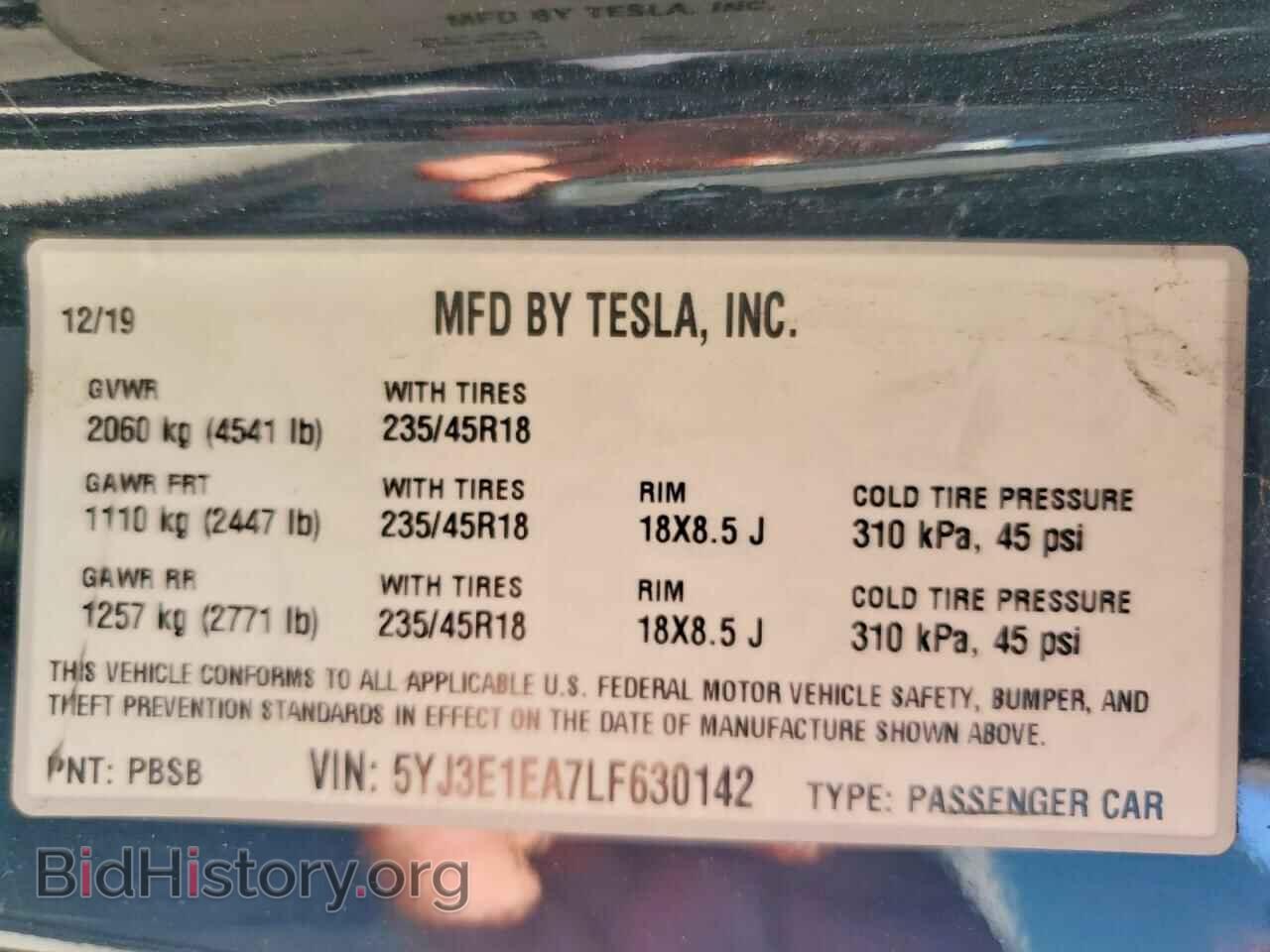 2020 TESLA MODEL 3 - VIN: 5YJ3E1EA7LF630142 - Photo 12