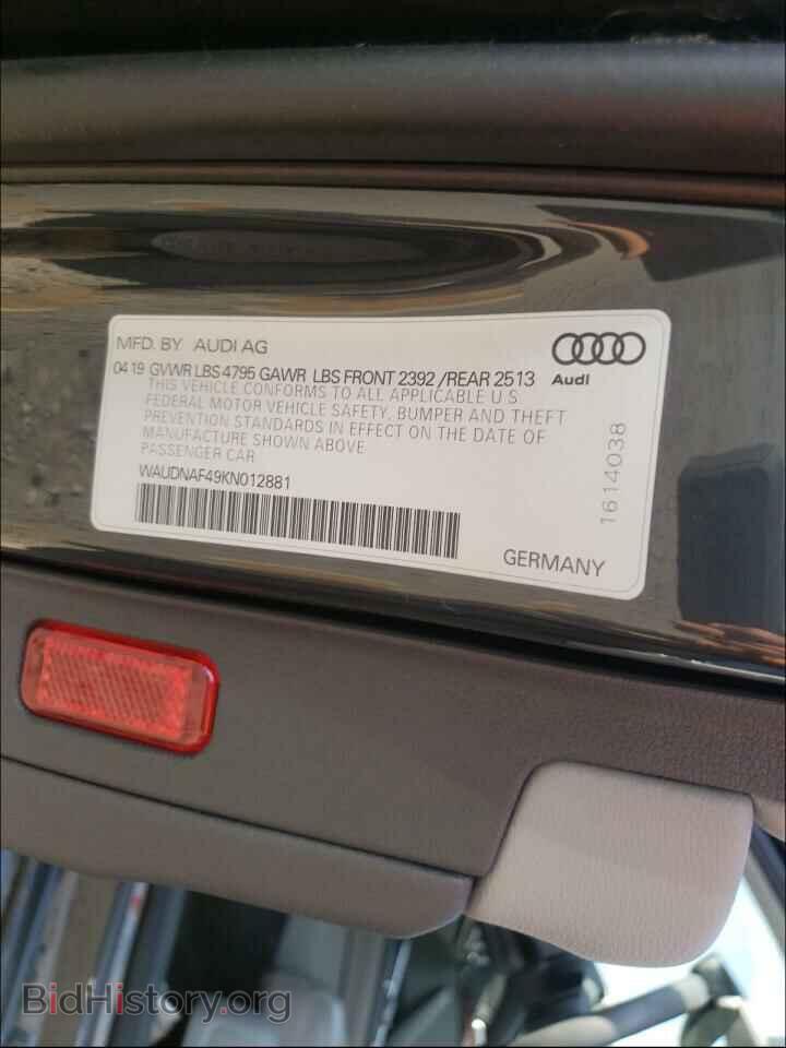 2019 AUDI A4 - VIN: WAUDNAF49KN012881 - Фото 10