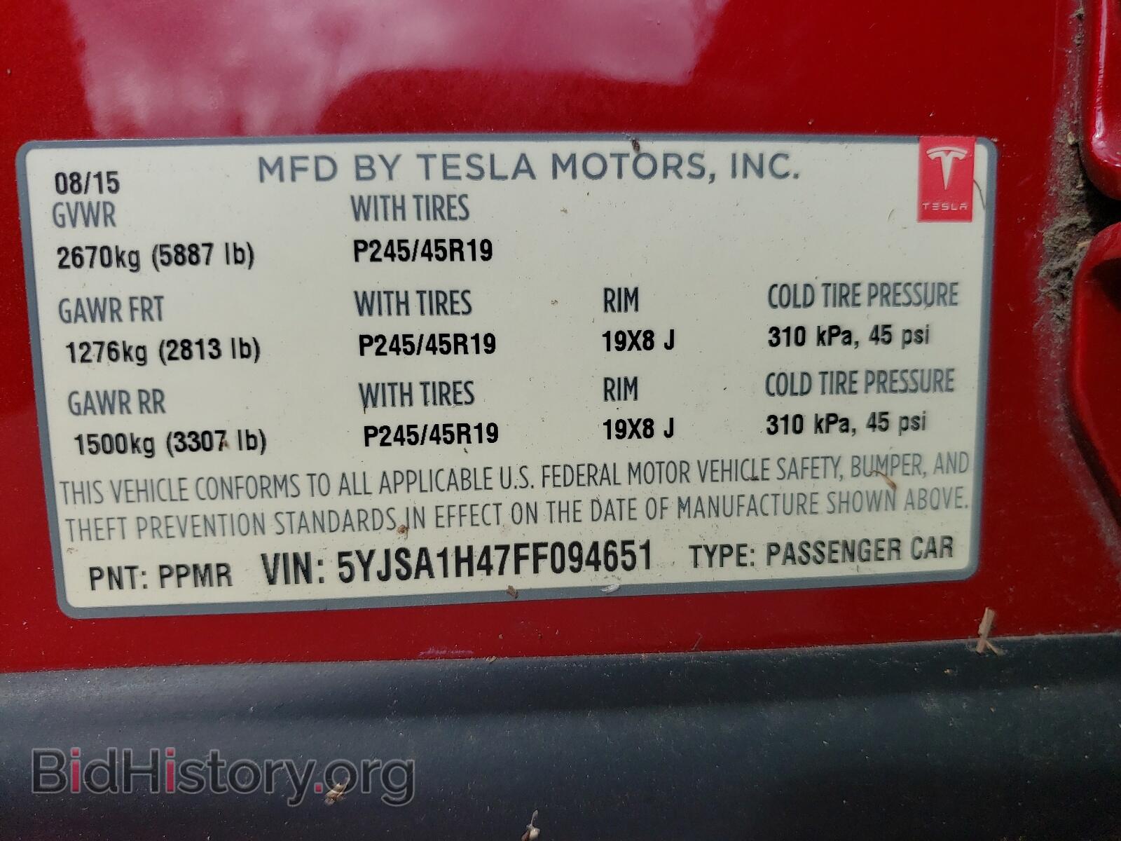 2015 TESLA MODEL S - VIN: 5YJSA1H47FF094651 - Photo 10