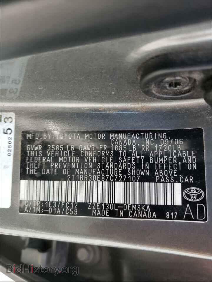 2007 TOYOTA COROLLA - VIN: 2T1BR30E87C727107 - Photo 10
