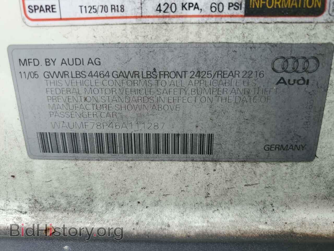 2006 AUDI A3 - VIN: WAUMF78P46A111287 - Фото 12