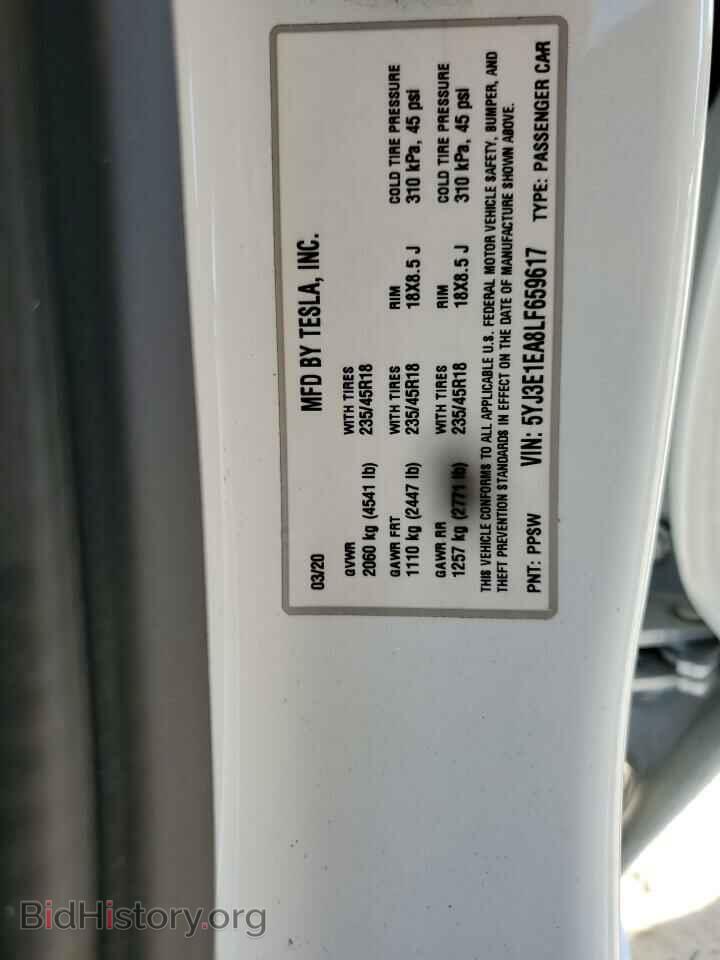 2020 TESLA MODEL 3 - VIN: 5YJ3E1EA8LF659617 - Photo 13