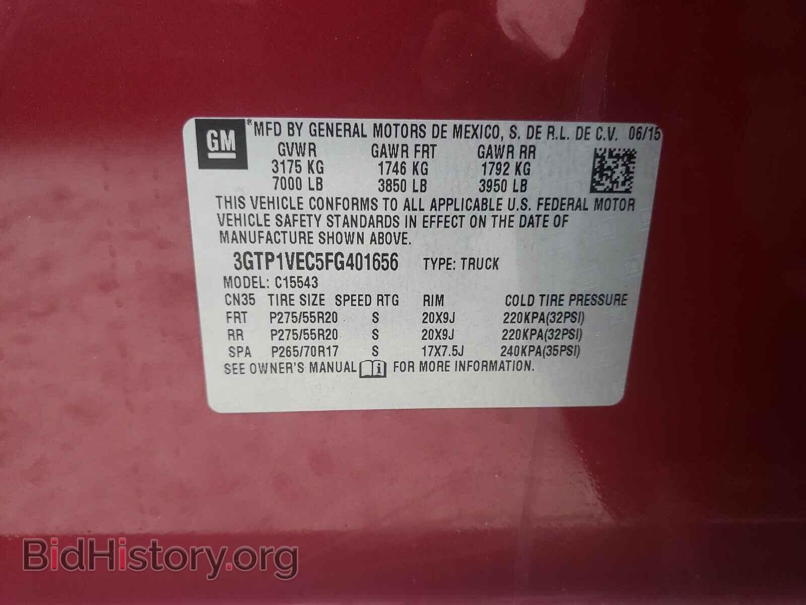 2015 GMC SIERRA - VIN: 3GTP1VEC5FG401656 - Photo 10