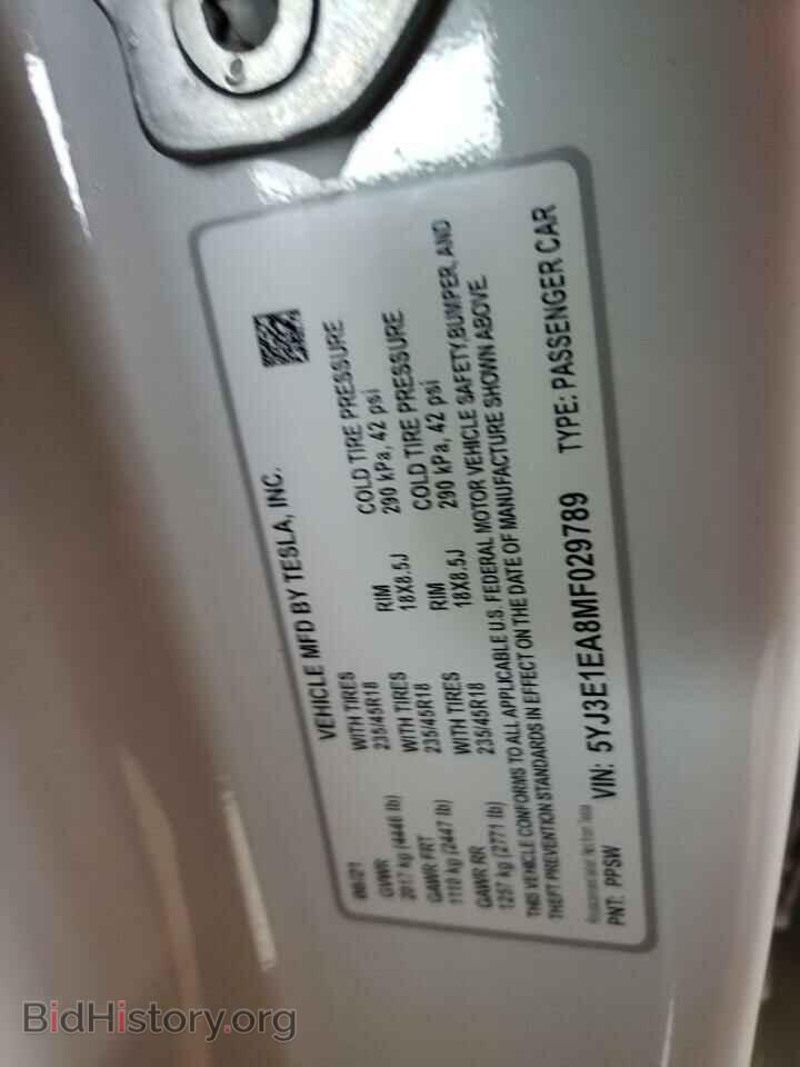 2021 TESLA MODEL 3 - VIN: 5YJ3E1EA8MF029789 - Фото 13