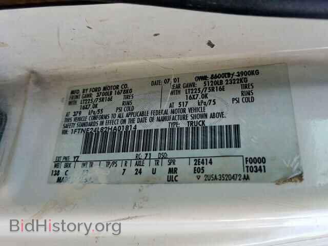2002 FORD ECONOLINE - VIN: 1FTNE24L82HA01814 - Photo 10