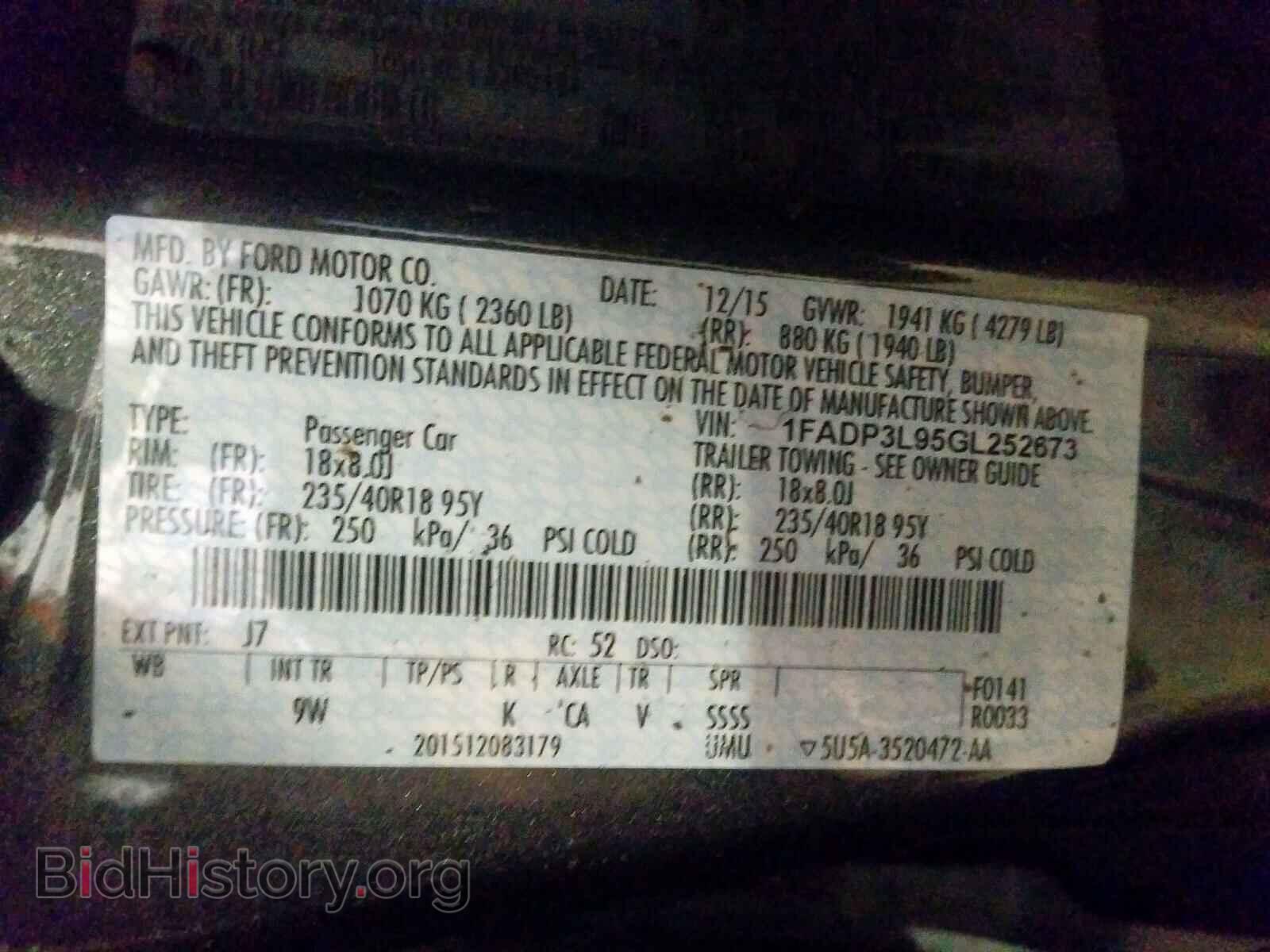 2016 FORD FOCUS - VIN: 1FADP3L95GL252673 - Фото 10