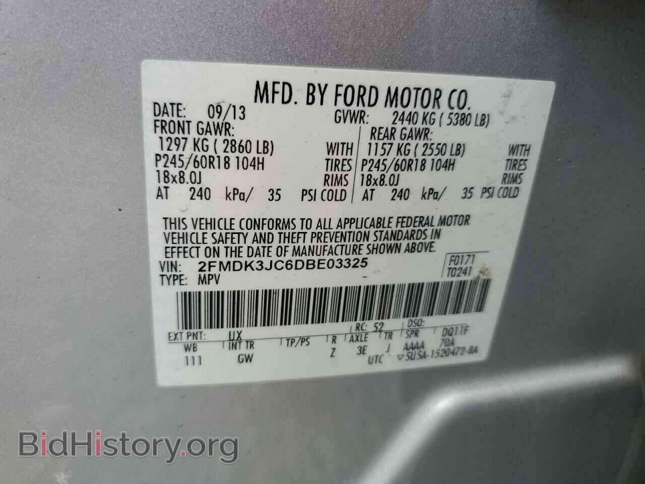 2013 FORD EDGE - VIN: 2FMDK3JC6DBE03325 - Фото 10