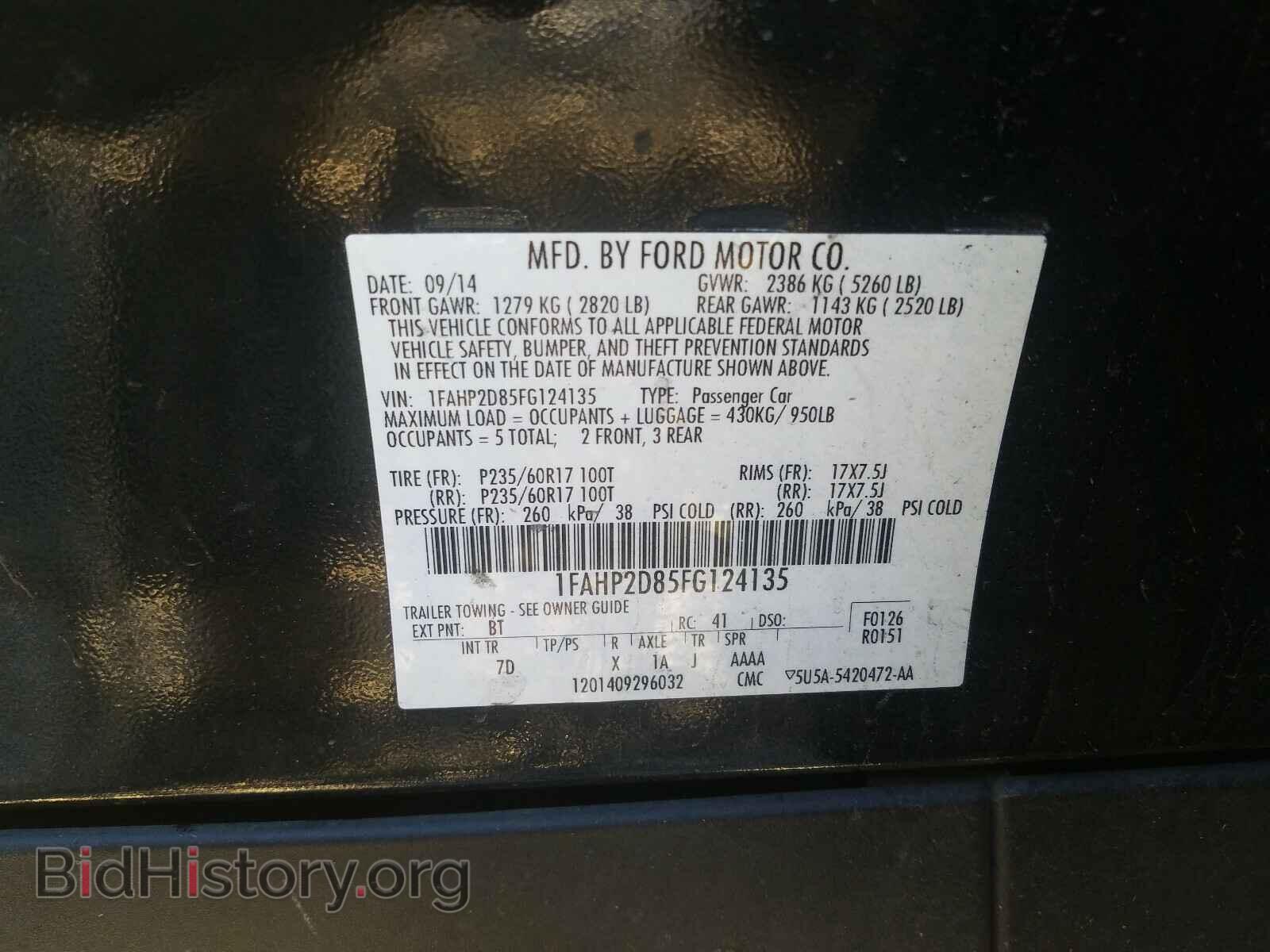 2015 FORD TAURUS - VIN: 1FAHP2D85FG124135 - Photo 10