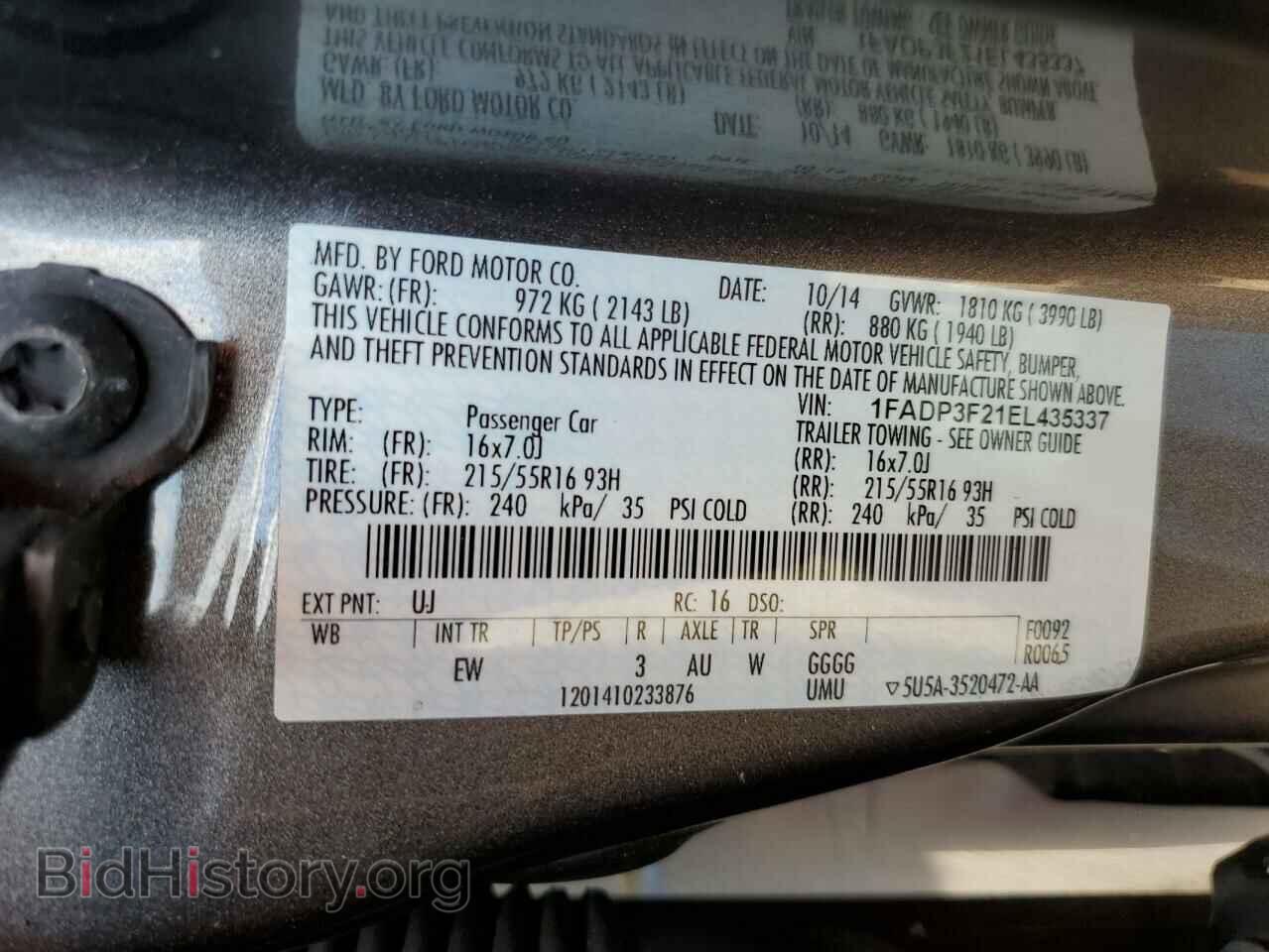 2014 FORD FOCUS - VIN: 1FADP3F21EL435337 - Photo 10