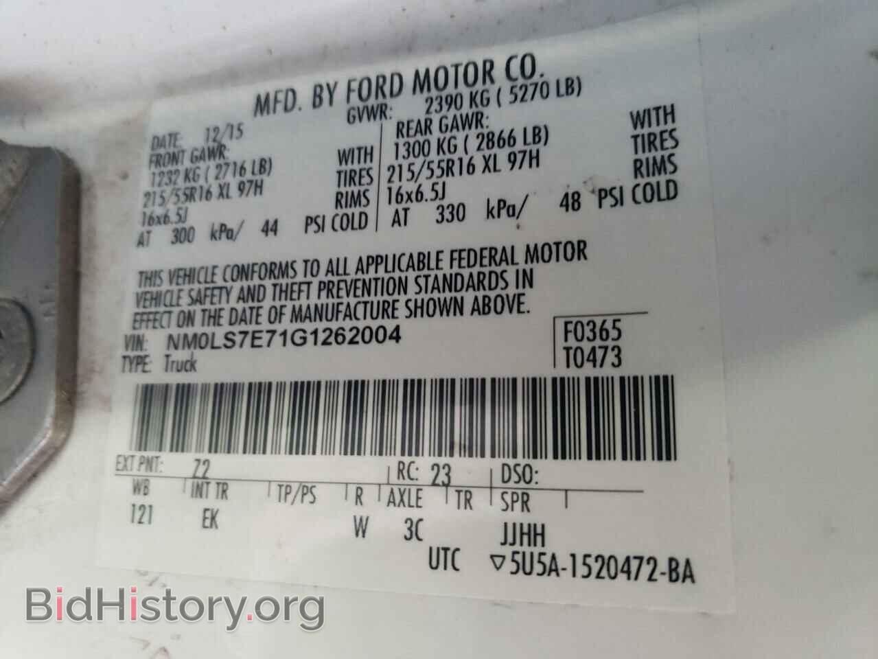2016 FORD TRANSIT - VIN: NM0LS7E71G1262004 - Фото 13