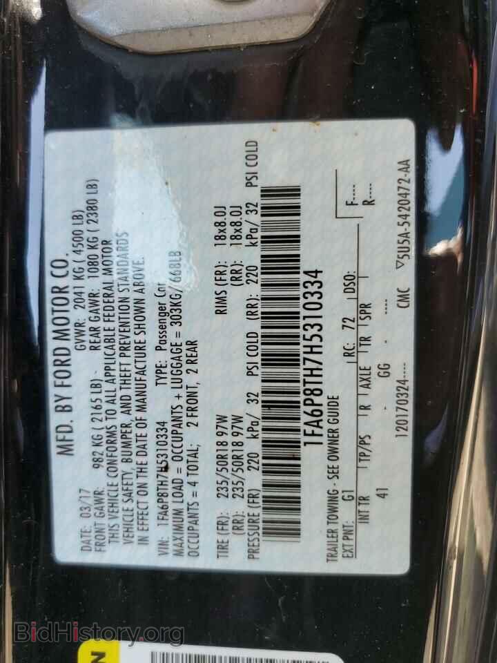2017 FORD ALL Models - VIN: 1FA6P8TH7H5310334 - Photo 12