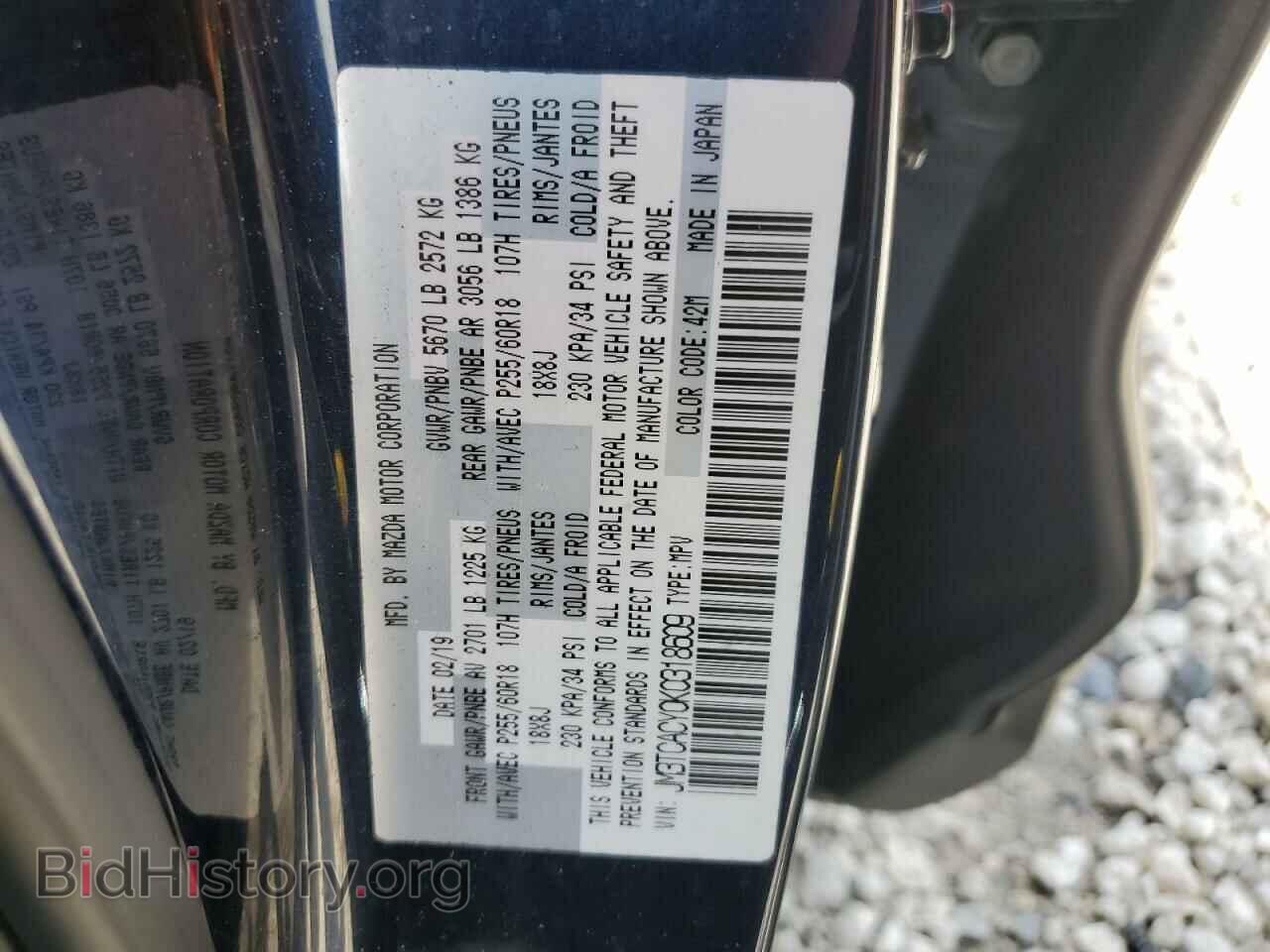 2019 MAZDA CX-9 - VIN: JM3TCACY0K0318609 - Фото 12