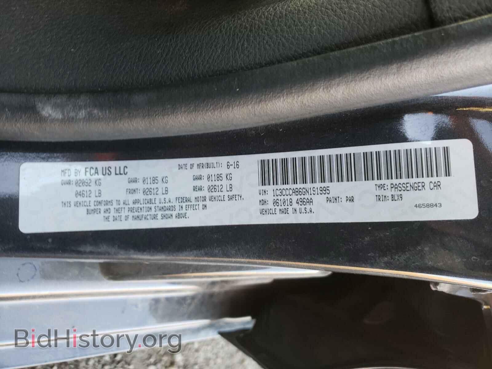 2016 CHRYSLER 200 - VIN: 1C3CCCAB6GN191995 - Photo 10