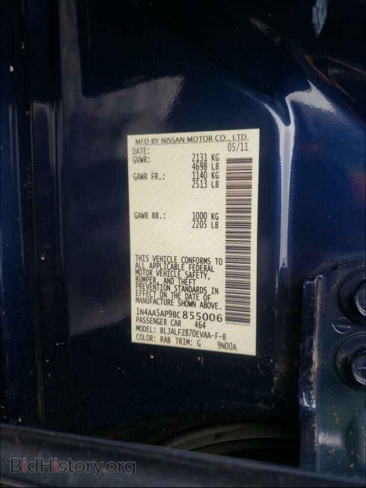 2011 NISSAN MAXIMA - VIN: 1N4AA5AP9BC855006 - Фото 10