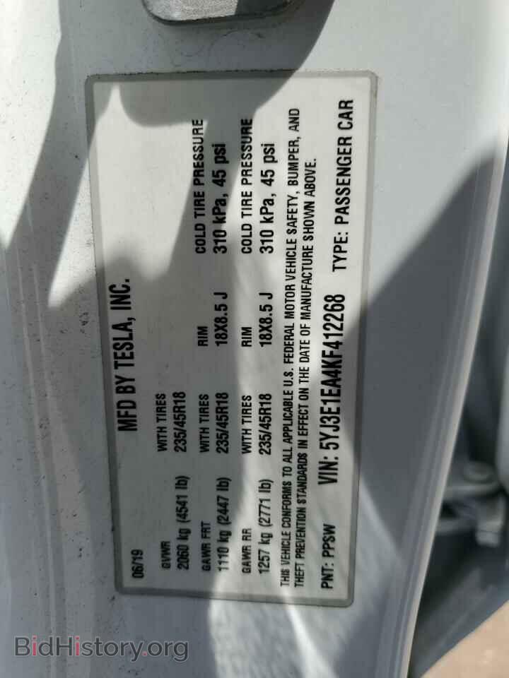 2019 TESLA MODEL 3 - VIN: 5YJ3E1EA4KF412268 - Photo 12