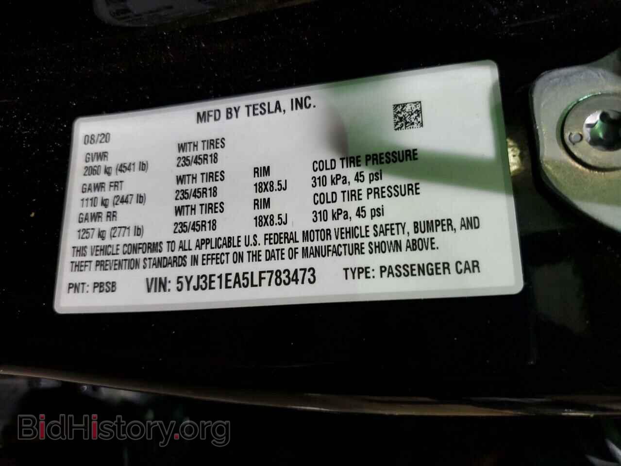 2020 TESLA MODEL 3 - VIN: 5YJ3E1EA5LF783473 - Photo 12