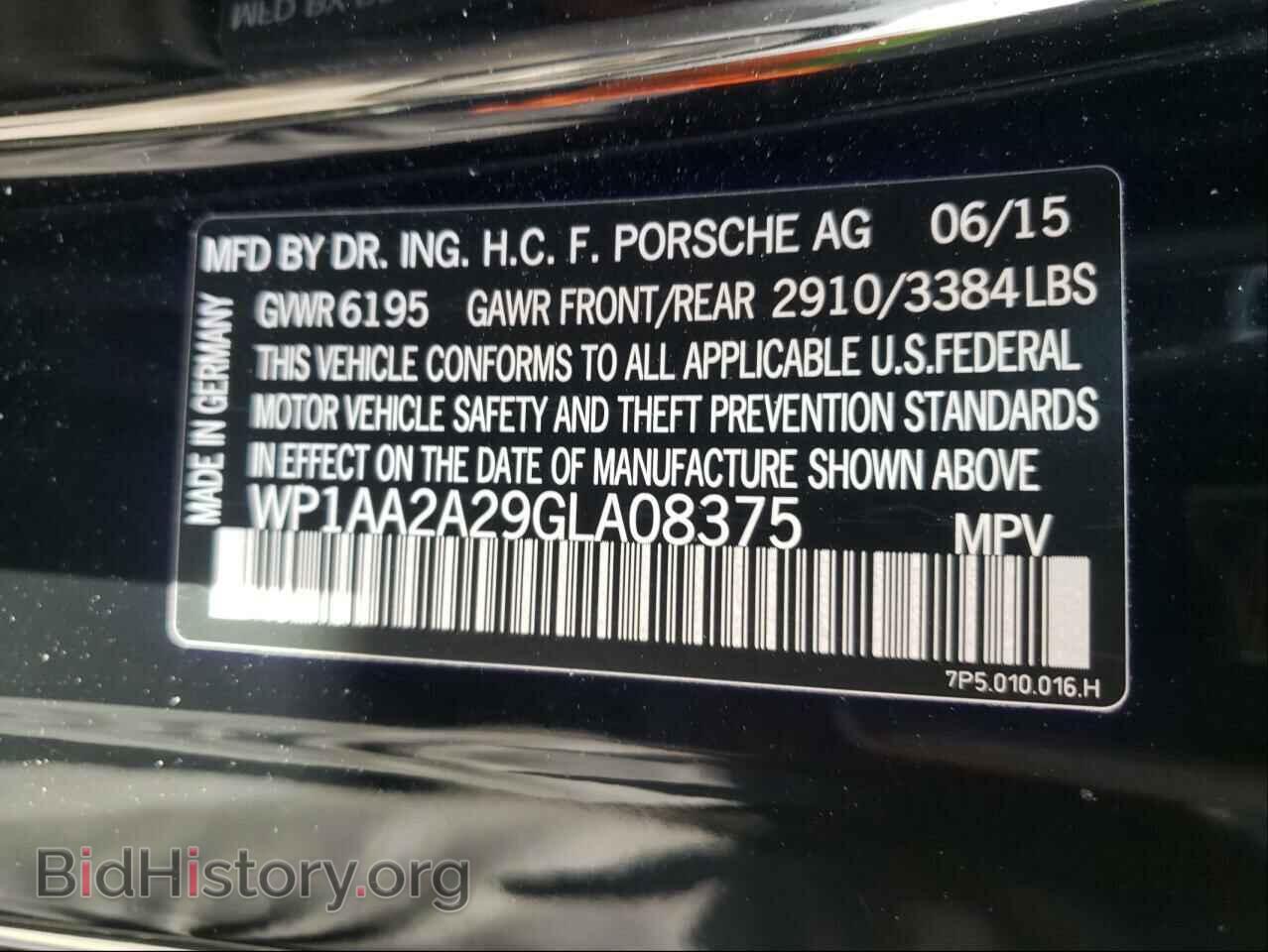 2016 PORSCHE CAYENNE - VIN: WP1AA2A29GLA08375 - Photo 10