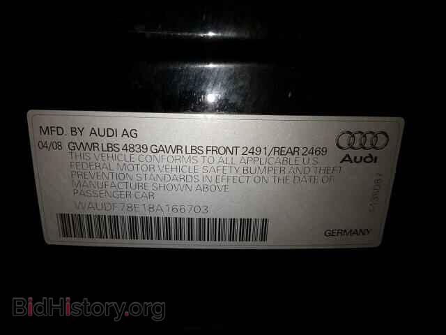 2008 AUDI A4 - VIN: WAUDF78E18A166703 - Фото 10