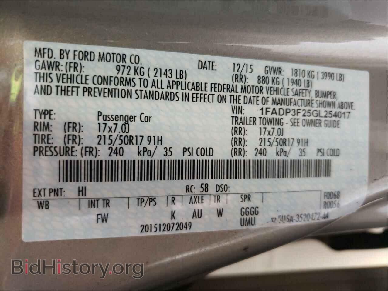 2016 FORD FOCUS - VIN: 1FADP3F25GL254017 - Фото 10