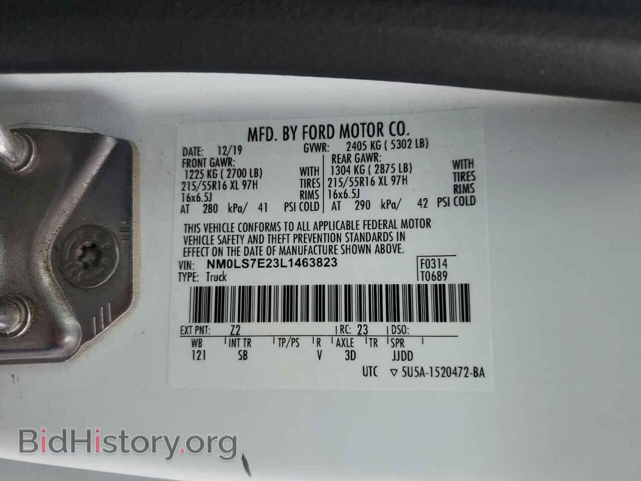 2020 FORD TRANSIT - VIN: NM0LS7E23L1463823 - Фото 13