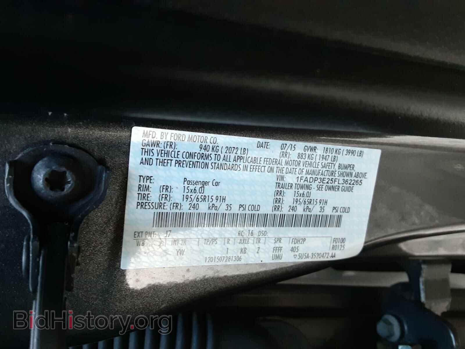 2015 FORD FOCUS - VIN: 1FADP3E25FL362265 - Фото 9