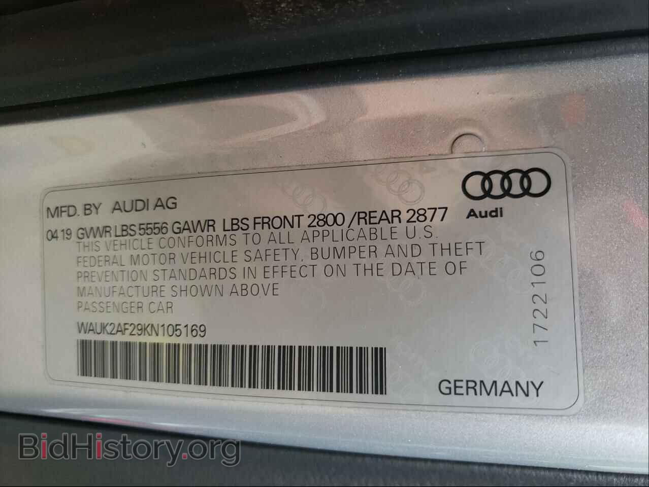 2019 AUDI A6 - VIN: WAUK2AF29KN105169 - Фото 10
