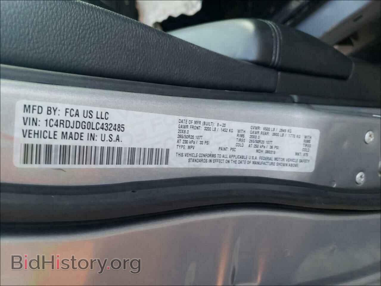 2020 DODGE DURANGO - VIN: 1C4RDJDG0LC432485 - Фото 10