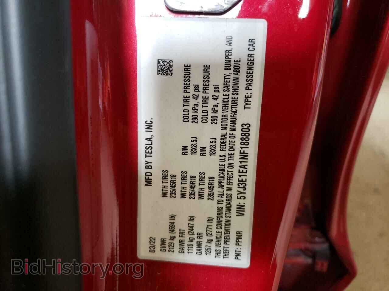 2022 TESLA MODEL 3 - VIN: 5YJ3E1EA1NF188803 - Photo 12