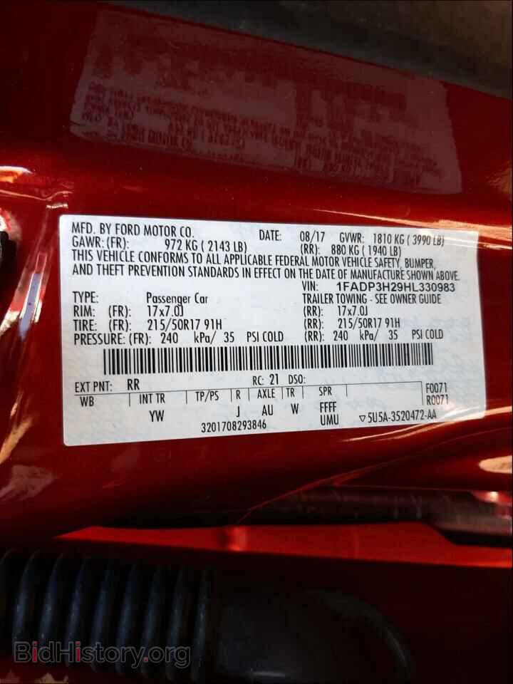2017 FORD FOCUS - VIN: 1FADP3H29HL330983 - Фото 10