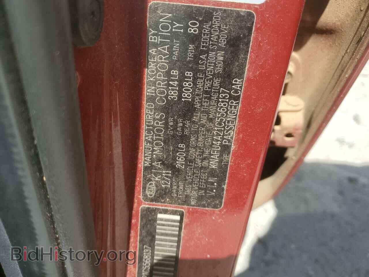 2012 KIA FORTE - VIN: KNAFU4A21C5568137 - Фото 12