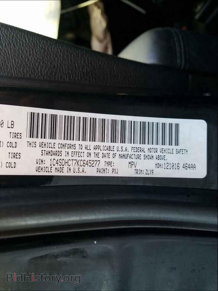 2019 DODGE DURANGO - VIN: 1C4SDHCT7KC645277 - Фото 10