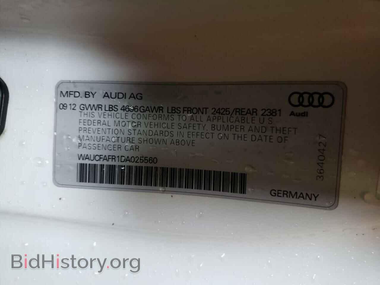2013 AUDI A5 - VIN: WAUCFAFR1DA025560 - Фото 10