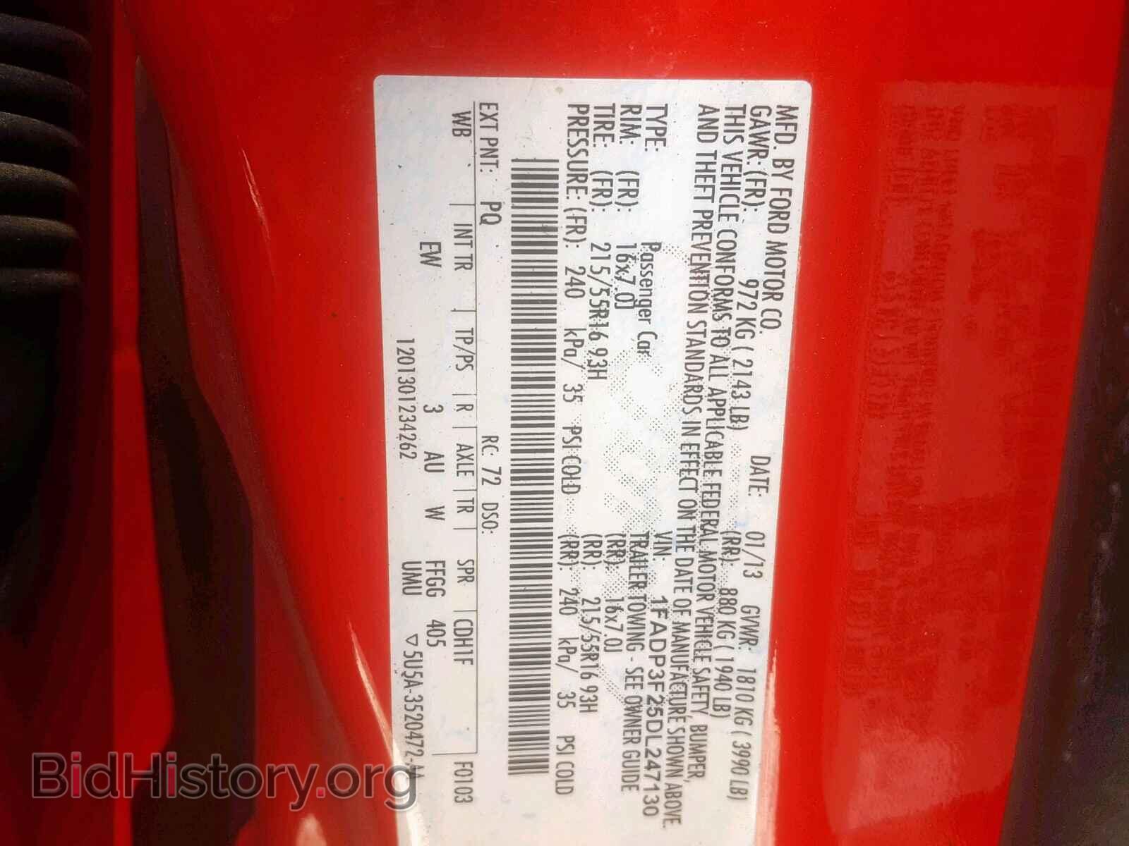 2013 FORD FOCUS - VIN: 1FADP3F25DL247130 - Фото 10