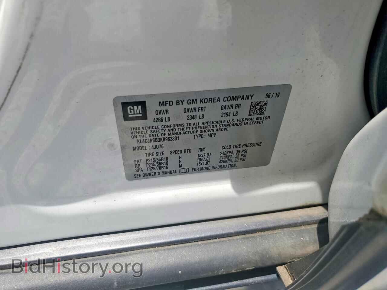 2019 BUICK ENCORE - VIN: KL4CJASB3KB963801 - Photo 13
