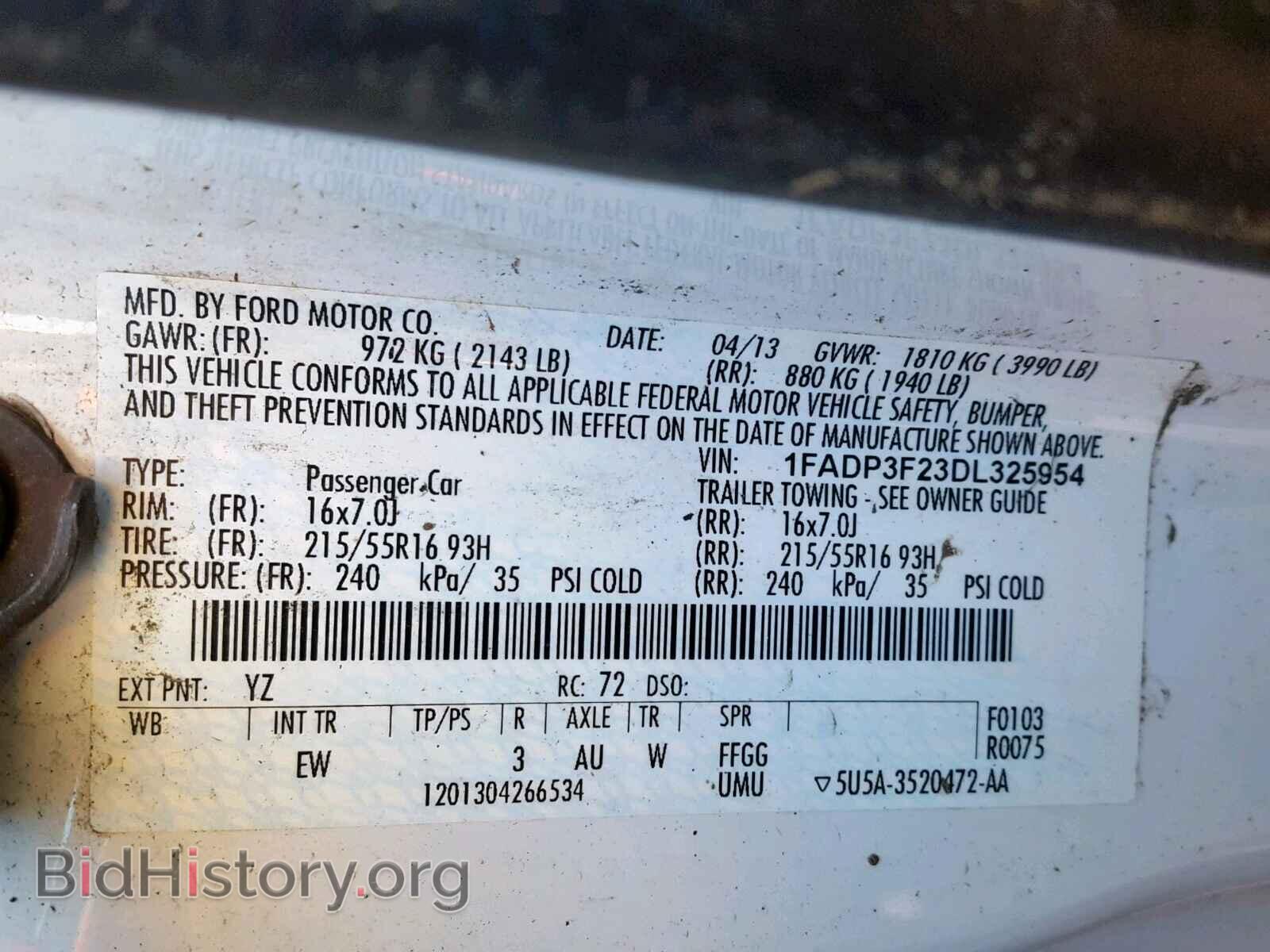 2013 FORD FOCUS - VIN: 1FADP3F23DL325954 - Фото 10