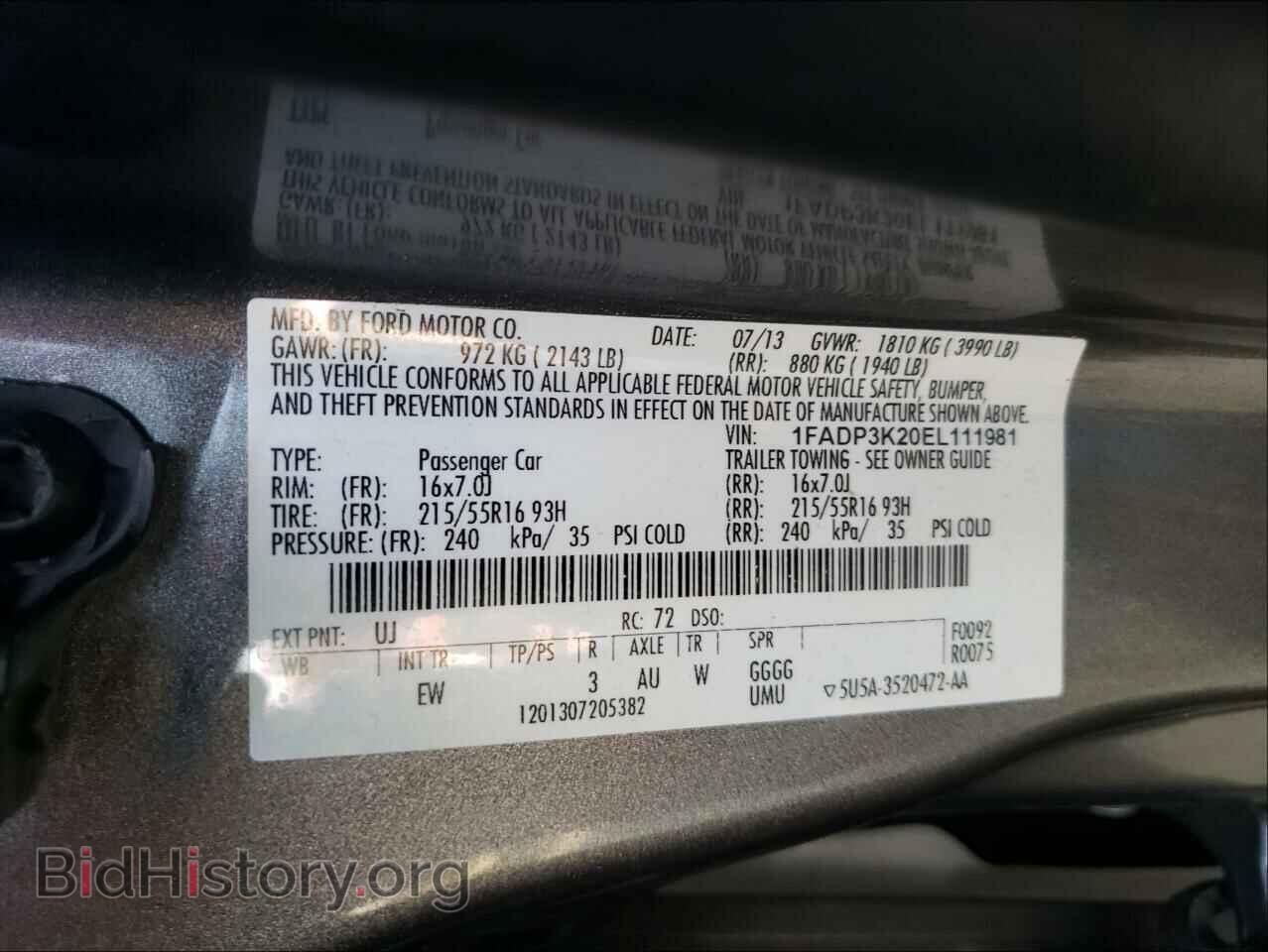 2014 FORD FOCUS - VIN: 1FADP3K20EL111981 - Photo 10